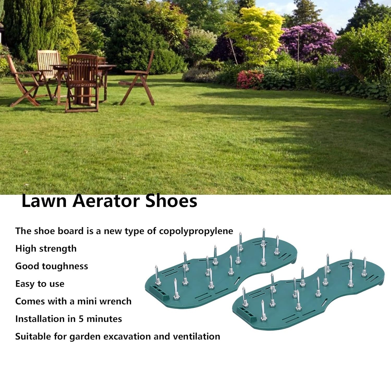 Lawn Aerator Sandals, Garden Grass Aerator Spiked Sandals Green Studded Shoes for Yard Patio Garden Excavation Lawn Aerator Sandals, Garden Grass Aerator Spiked Sandals Green Studded Shoes for Yard Patio Garden Excavation